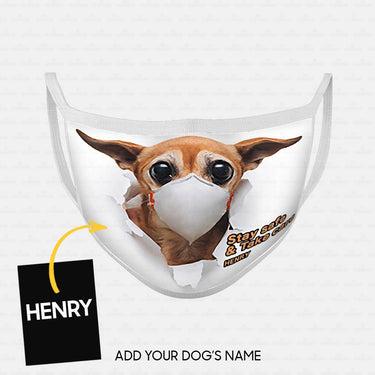 Personalized Dog Gift Idea - Round Eyes Dog Wearing Mask For Dog Lovers - Cloth Mask